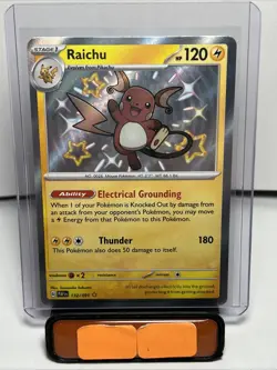 Pokemon Paldean Fates Raichu Holo Card #132/91 Shiny Baby - Image 1