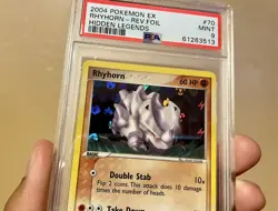 Rhyhorn Reverse Holo Ex Hidden Legends PSA 9 Pokemon TCG Graded Mint 70/101 - Image 3