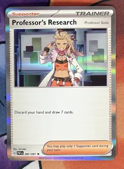 Holo Professor's Research - 087/091 Paldean Fates Rare Pokemon TCG - Image 1