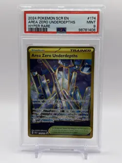 2024 POKEMON SCR EN-STELLAR CROWN HYPER RARE #174 AREA ZERO UNDERDEPTHS PSA 9 - Image 1