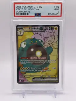 2025 POKEMON JTG EN-JOURNEY TOGETHER ULTRA RARE #172 IONO'S BELLIBOLT EX PSA 9 - Image 1