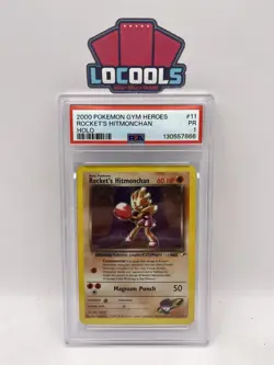 PSA 1 Pokemon Rocket's Hitmonchan 11/132 WotC Gym Heroes Holo Rare - Image 1