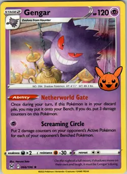 Gengar (2022 Copyright Date) 066/196 Trick or Trade BOOster Bundle 2023 Pokemon - Image 1