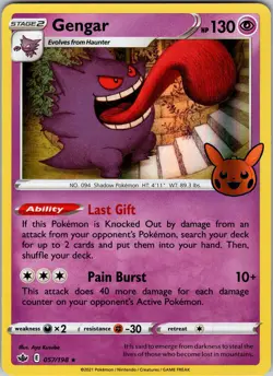 Gengar (2021 Copyright Date) 057/198 Trick or Trade BOOster Bundle Pokemon TCG N - Image 1
