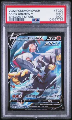 PSA 9(OC) 2022 Pokemon SWSH FA Rapid Strike Urshifu V Brilliant Stars #TG20 Mint - Image 1