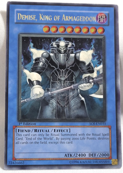 YuGiOh TCG 1st Edition Demise, King of Armageddon - Ultimate Rare - SOI-EN035 LP - Image 1