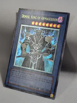 YuGiOh TCG 1st Edition Demise, King of Armageddon - Ultimate Rare - SOI-EN035 LP - Image 2