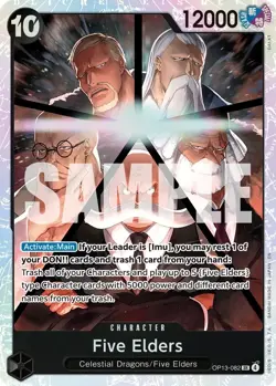 Five Elders Op13-082 Super Rare One Piece Card Game Near Mint - sleeve + topload - Image 1