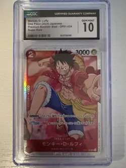 2022 Monkey D. Luffy Holo SR Romance Dawn One Piece OP01-024 Japanese PSA 10 GEM - Image 1