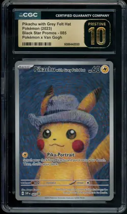 Pikachu with Grey Felt Hat 085 CGC Pristine 10 Van Gogh Promo Pokemon Card - Image 1