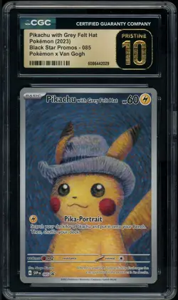 Pikachu with Grey Felt Hat 085 CGC Pristine 10 Van Gogh Promo Pokemon Card - Image 1