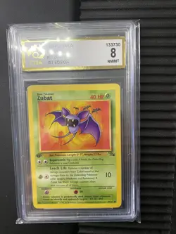Pokemon Card - 1st Edition Zubat 57/62 - Fossil Set WOTC - Pokemon TCG. CGA 8 - Image 2