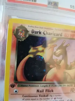 PSA 7 DARK CHARIZARD 4/82 1st Edition Team Rocket Pokemon Card Near Mint - Image 3