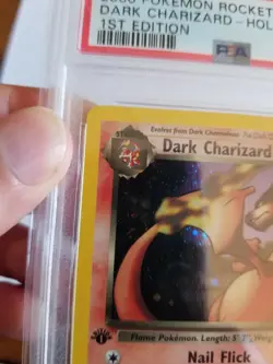 PSA 7 DARK CHARIZARD 4/82 1st Edition Team Rocket Pokemon Card Near Mint - Image 4