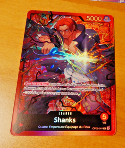 ONE PIECE CARD GAME HOLO CARTE FRANCAISE SHANKS OP09-001 LEADER FR MINT - Image 1