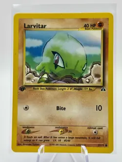 1st Edition Larvitar 57/75 - Common - Neo Discovery 2001 Pokemon Card - Image 1
