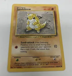 Pokemon Sandshrew Base Set Card 62/102 - Image 3