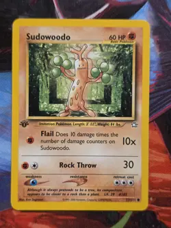 Sudowoodo077/111 Neo Genesis 1st Edition Common Pokemon Card - Image 1