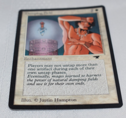 Magic card MTG Damping Field White Enchantment Antiquities Justin Hampton - Image 1