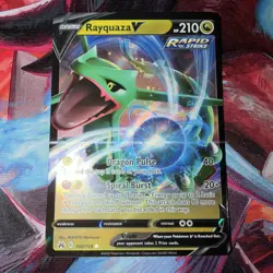 Rayquaza V 100/159 Crown Zenith Ultra Rare Holo Pokemon Card NM 1010#288 - Image 1
