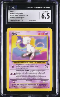 Mew 2000 Black Star Promo 8 WOTC Graded Pokemon Card CGC 6.5 - Image 1