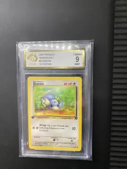 DRATINI Team Rocket 1ST EDITION Pokemon Card 53/82 CGA 9 - Image 1