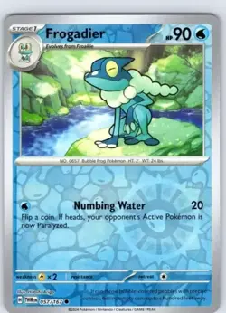 Frogadier - 057/167 Reverse Holo Twilight Masquerade Pokemon TCG - Image 1