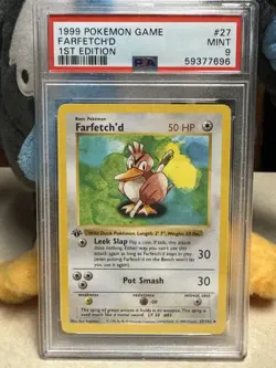 1999 Pokemon Base Set - 1st First Edition - Farfetch’d PSA 9 Mint #27 Rare - Image 1