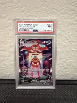 2023 POKEMON SWORD & SHIELD CROWN ZENITH #GG45 FULL ART/DEOXYS VMAX PSA 9 - Image 1