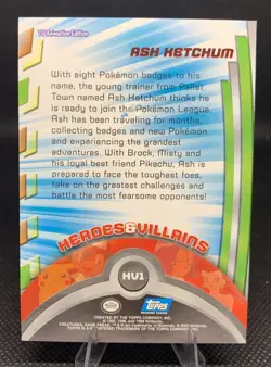 2000 Topps Pokemon TV Animation Series 2 #HV1 Ash Ketchum NON HOLO Blue Label - Image 2