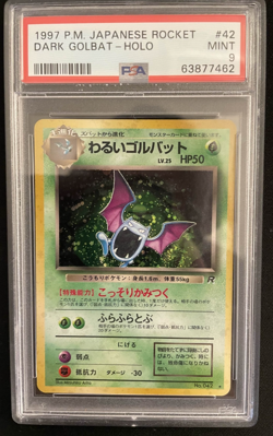 1997 Dark Golbat 42 Team Rocket Japanese Pokemon Holo PSA 9 - Image 1