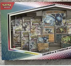 Pokemon Prismatic Evolutions Lucario ex & Tyranitar ex Premium Collection Box - Image 2