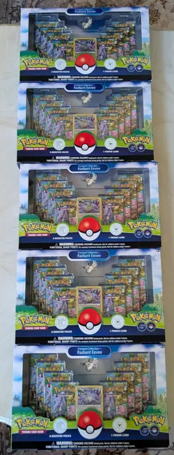 5x Pokemon GO Radiant Eevee Premium Collection Box Brand New in Box NIB Sealed - Image 2