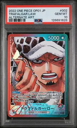 PSA 10 - Trafalgar Law - OP01 002 AA Leader - Japanese One Piece - Romance Dawn - Image 1