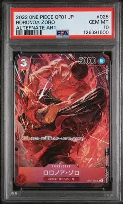 PSA 10 - Roronoa Zoro - OP01 025 AA SR - Japanese One Piece Card - Romance Dawn - Image 1