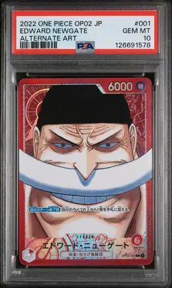 PSA 10 - Edward Newgate - OP02 001 AA Leader - Japanese One Piece Paramount War - Image 1