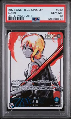 PSA 10 - Nami - OP03 040 AA Leader - Japanese One Piece Card Pillars of Strength - Image 1