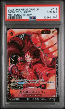 PSA 10 - Monkey D. Luffy - ST01 012 SR - Japanese One Piece Card 1st Anniversary - Image 1