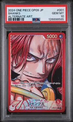 PSA 10 - Shanks - OP09 001 AA Leader - Japanese - One Piece Card - Image 1