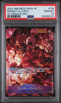 PSA 10 - Monkey D. Luffy - OP09 119 AA SEC - Japanese - One Piece Card - Image 1