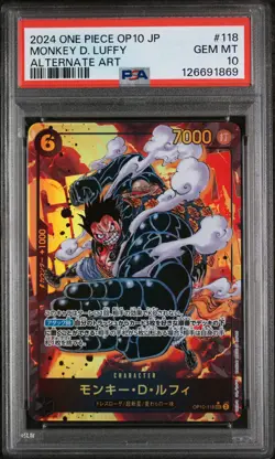 PSA 10 - Monkey D. Luffy - OP10 118 AA SEC - Japanese One Piece Card Royal Blood - Image 1
