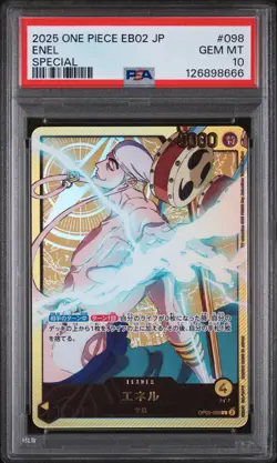 PSA 10 - Enel - OP05 098 L Gold EB02 - Japanese One Piece Anime 25th Collection - Image 1