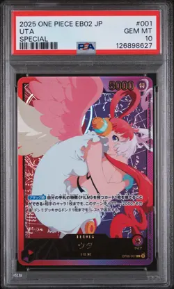PSA 10 - Uta OP06 001 L Gold Font EB02 Japanese One Piece Anime 25th Collection - Image 1