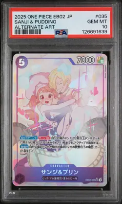 PSA 10 - Sanji & Pudding - EB02 035 SR Japanese One Piece Anime 25th Collection - Image 1