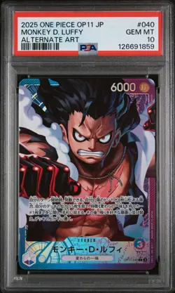 PSA 10 - Monkey D. Luffy - OP11 040 AA Leader - Japanese - One Piece Card - Image 1