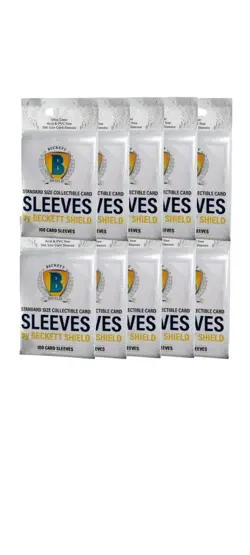 Beckett Shield Collectable Card Sleeves. 1000 (10 x 100 Ct Packs). FREE SHIPPING - Image 1