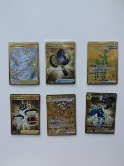 Pokemon Gold Card Trainer Lot SWSH, SV, SM, 6 Cards NM-LP English Full Arts - Image 2