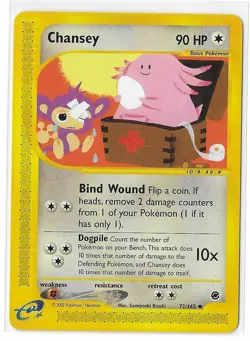 Chansey 072/165 Expedition Vintage Uncommon E-Reader Pokemon TCG Card LP - Image 1