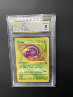 Pokemon Card Ekans 46/62 1st Edition Fossil CGA 8 - Image 1
