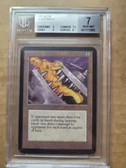 Black Vise ALPHA Magic MTG Beckett Graded 7 NM Near Mint BGS Uncommon English - Image 1